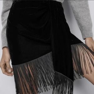Elegant Black Fringe Skirt